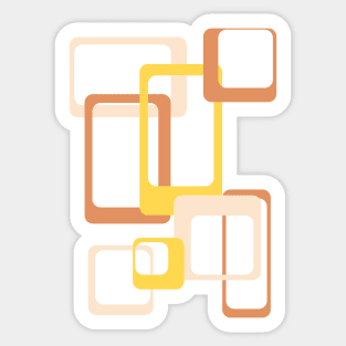 Retro rectangles - pink and tan Sticker